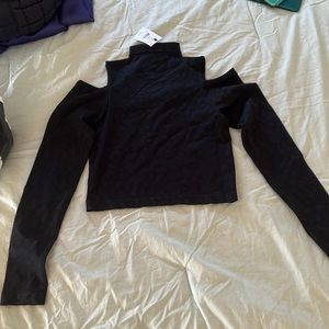 Cold shoulder top. Zebra pattern